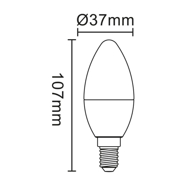 Ledowa żarówka 10564 świeczka E14 B37 7W 3000K 650lm