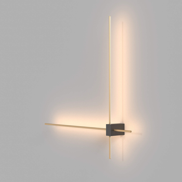 Kinkiet ledowy ścienny Pars C070WL-L12GB3K LED 12W 3000K stick złoty