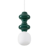 Lampa ceramiczna wisząca VILROSA LE44559 do salonu ciemnozielona biała