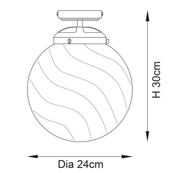 Kulista lampa sufitowa Milston 96488 IP44 szklana chrom przezroczysty