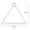 Lampa wisząca Midway LP-033/1P L GD ring LED 54W 3000K zwis złoty