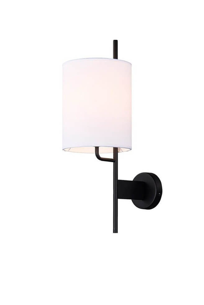 Ścienna lampa TOKYO 50401137 metalowa kinkiet abażurowy biały czarny