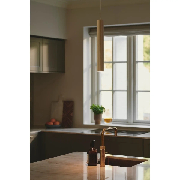 Jadalniana lampa wisząca Vico 2412103009 metalowa tubka beżowa