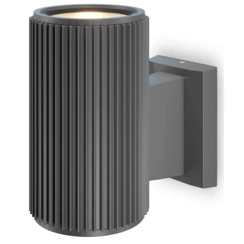Metalowa lampa zewnętrzna ryflowana do ogrodu szara Rando OUTLET
