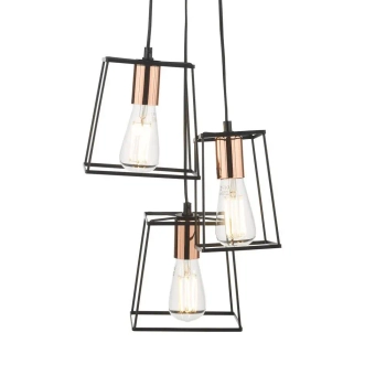 Zwisająca lampa nad stół Tower TOW0322 loftowa czarna miedziana