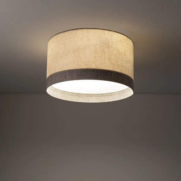 Sufitowa lampa tkaninowa CEDRO 11670 do sypialni beżowa