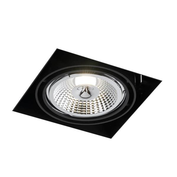 Spot LAMPA sufitowa KOMORO 3308 Shilo podtynkowa OPRAWA kwadratowa OCZKO regulowane WPUST do zabudowy czarny