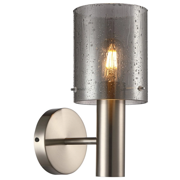 Lampa ścienna SARDO RAIN WL-5581-1A-BRO+RNSG szklana tuba przydymiona