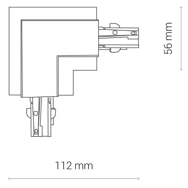 Kątowy L-ŁĄCZNIK uziemienie lewe CTLS RECESSED POWER L 8684 Nowodvorski do 3-fazowej szyny podtynkowej 230V biały