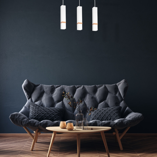 LAMPA wisząca VIDAR MLP5409 Milagro prostokatna OPRAWA metalowy ZWIS skandynawski na listwie biały