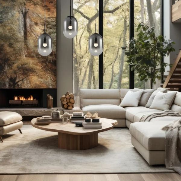 Lampa wisząca do kuchni ALIAS BLACK ML0321 owalna szklana czarna