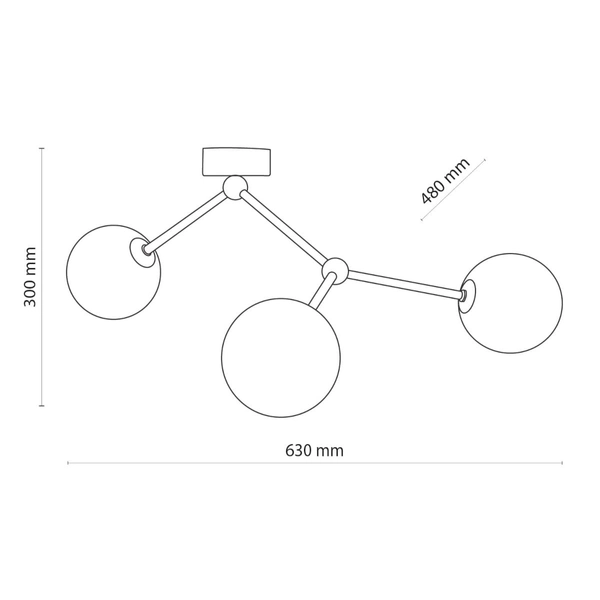 Potrójna molekułowa lampa sufitowa Fairy 6471 TK Lighting kule złota