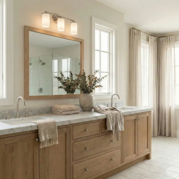 Ścienny kinkiet nad lustro JERSEY nikiel satynowy szklany E27 3-punktowy nad stół W03705NS