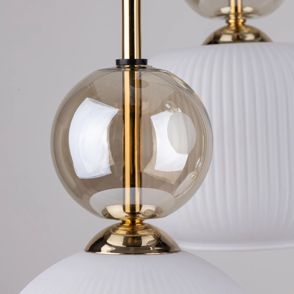 Wisząca lampa do przedpokoju Sophia Cognac 11593 szklana czarny biały