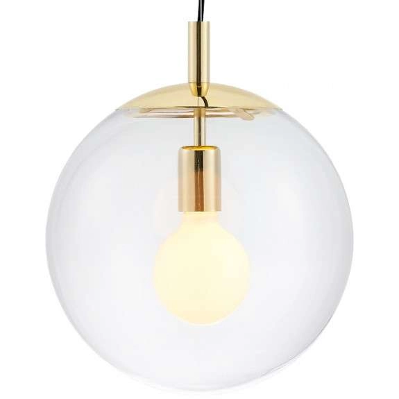 Wisząca LAMPA hygge ALUR S 10737109 Kaspa szklana OPRAWA kulisty ZWIS skandynawski kula ball złota przezroczysta