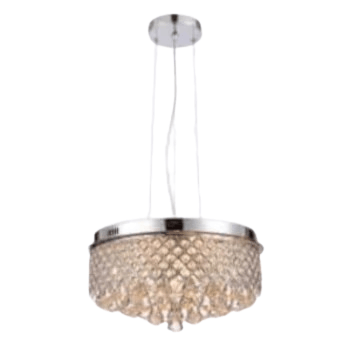 Glamour lampa wisząca Amapola okrągła z kryształkami chrom