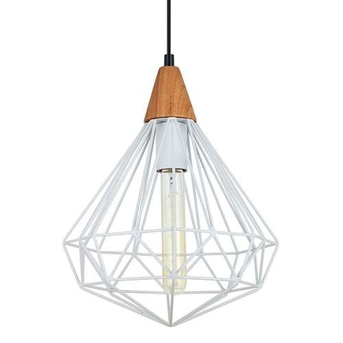 Industrialna LAMPA wisząca MAELLE WHITE MDM-2591/1S WH Italux druciana OPRAWA metalowa ZWIS drut biały
