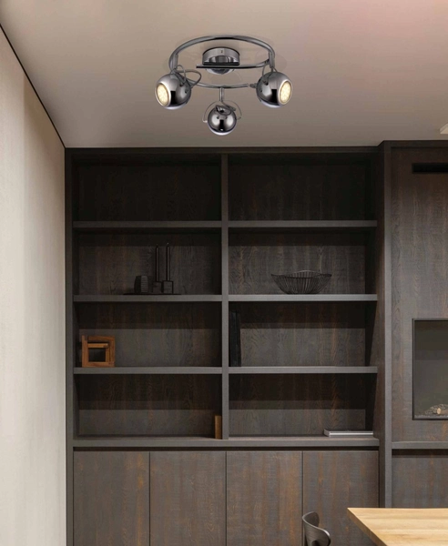 Lampa sufitowa Salva K-8002/3G CHR z reflektorkami chrom