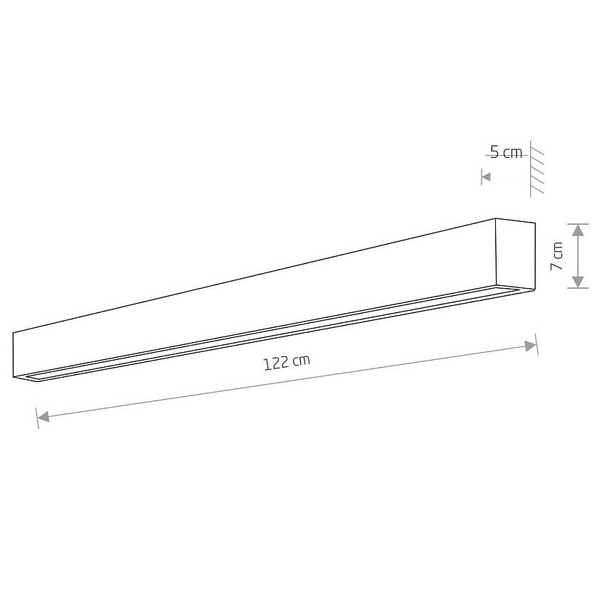 Podłużna lampa ścienna Straight Ceiling 7560 Nowodvorski belka grafitowa