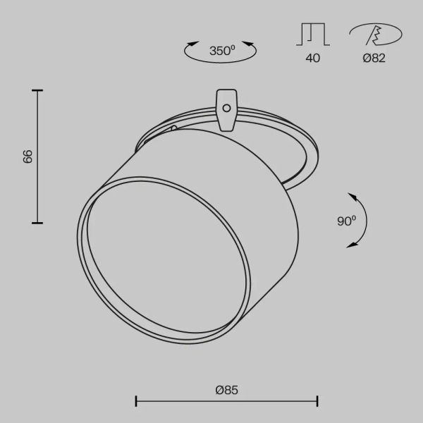Sufitowa lampa wpustowa Onda DL024-12W-DTW-BMG LED 12W 2200-4000K złoty