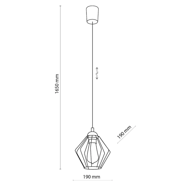 Loftowa lampa wisząca do salonu Galaxy 1642 TK Lighting metalowa czarna