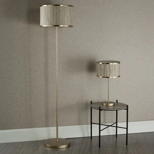 Stojąca podłogowa lampa Fernella FEN4935 do salonu trawa morska złoty