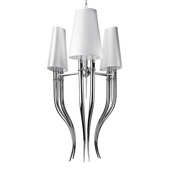 Nowoczesna lampa wisząca Diablo nad stół biała chrom