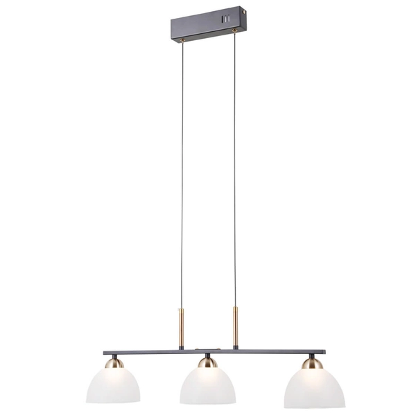 Lampa wisząca Montiela PND-34374-3-BK LED 45W 3000K szkło czarny biały złoty