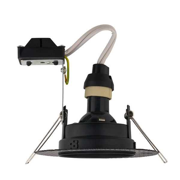 Schodowa lampa czarna Echo 8372 okrągły wpust punktowy metalowy