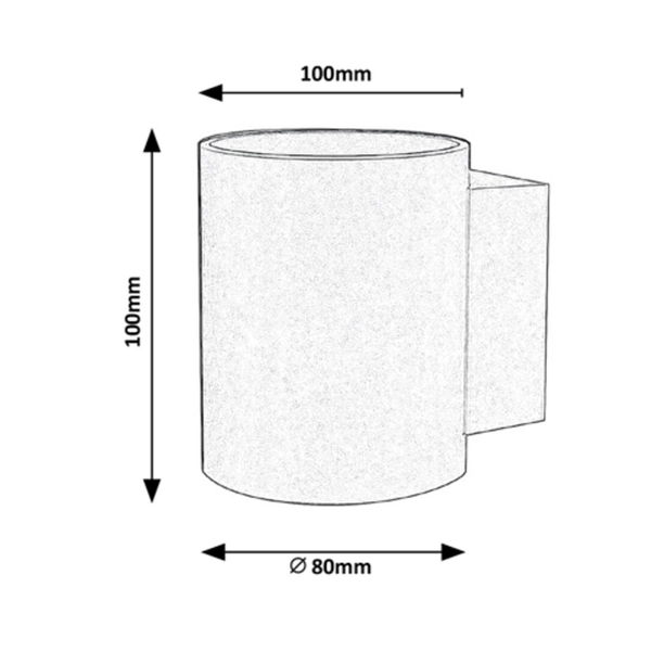 Nowoczesna LAMPA ścienna KAUNAS 7022 Rabalux okrągły kinkiet tuba downlight aluminium