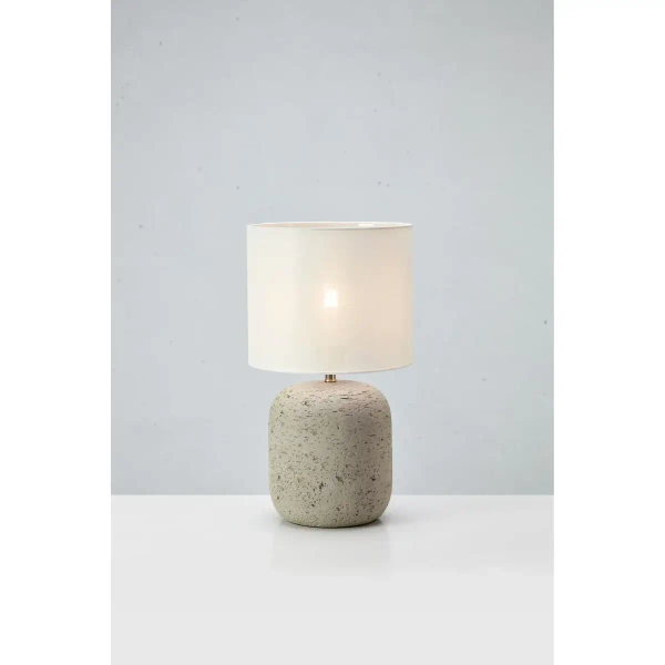 Rustykalna lampa stołowa Montagna 108862 kamienna szary