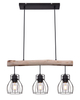 Wisząca lampa Mina 15326-3N belka z druciakami czarna drewno