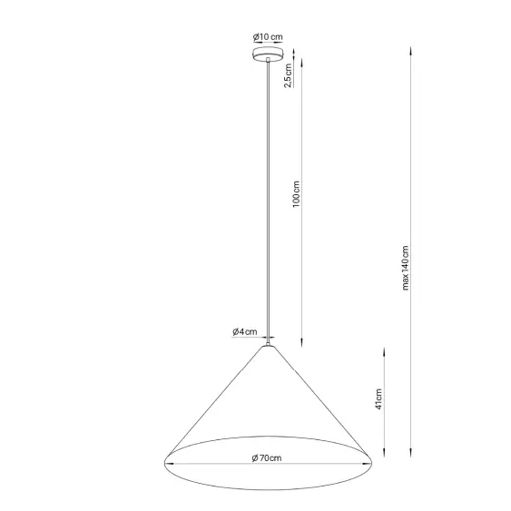 Wisząca lampa do salonu VESUVIO 41042 stożek regulowany czarny miedziany