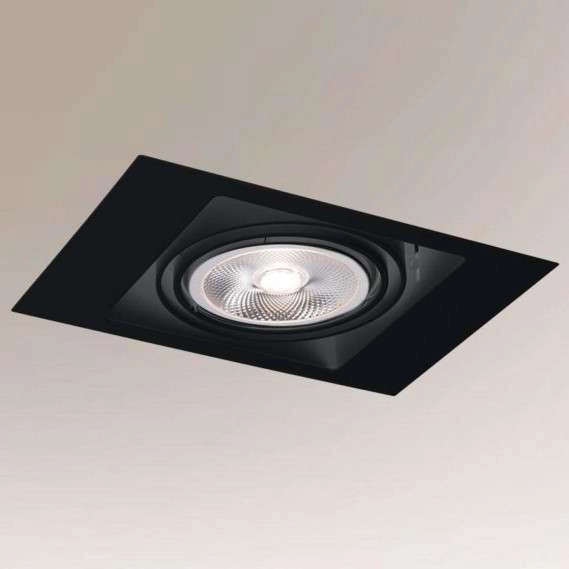 Oczko LAMPA sufitowa MUKO 3312 Shilo prostokątna OPRAWA podtynkowa do zabudowy WPUST czarny