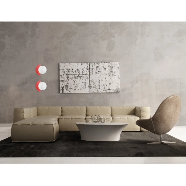 Ścienna lampa okrągła Nauti WL-37482-ROSE do sypialni biała różowa