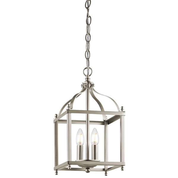 Rustykalna LAMPA wisząca KL-LARKIN-P-S-NI Elstead KICHLER metalowa OPRAWA kwadratowa ZWIS geometryczny szczotkowany nikiel