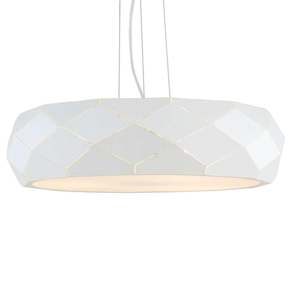 LAMPA wisząca REUS LP-8069/1P WH Light Prestige geometryczna OPRAWA okrągła zwis metalowy biały
