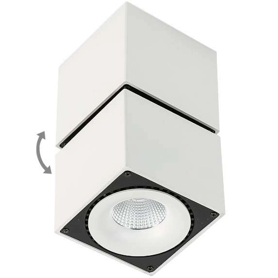 Spot LAMPA sufitowa SEVILLA SQUARE CEILING SLC7562/28W 4000K WH+BL Italux regulowana OPRAWA LED 28W reflektorek biały czarny