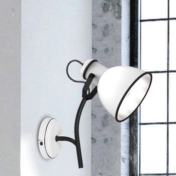 Lampa ścienna ZUMBA 91-72122 metalowa regulowany reflektorek biały czarny