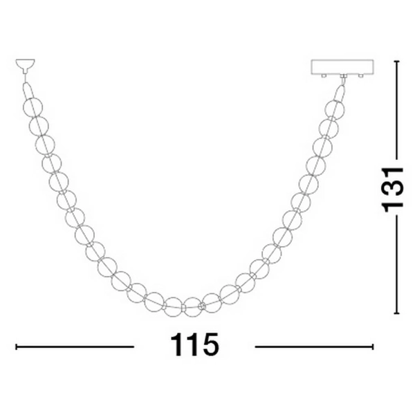 Perłowa lampa zwisająca MOCA LE44209 LED 69W 3000K kule złota biała