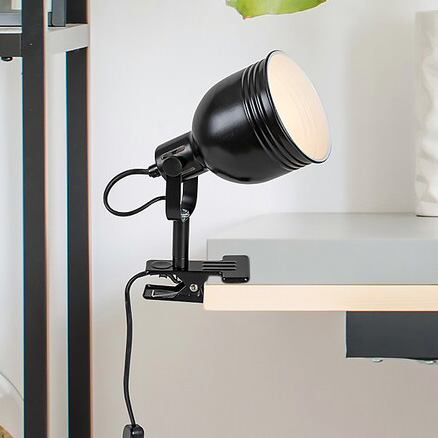 Loftowa lampa na klips Flint 3092  czarna lampka ruchoma z włącznikiem
