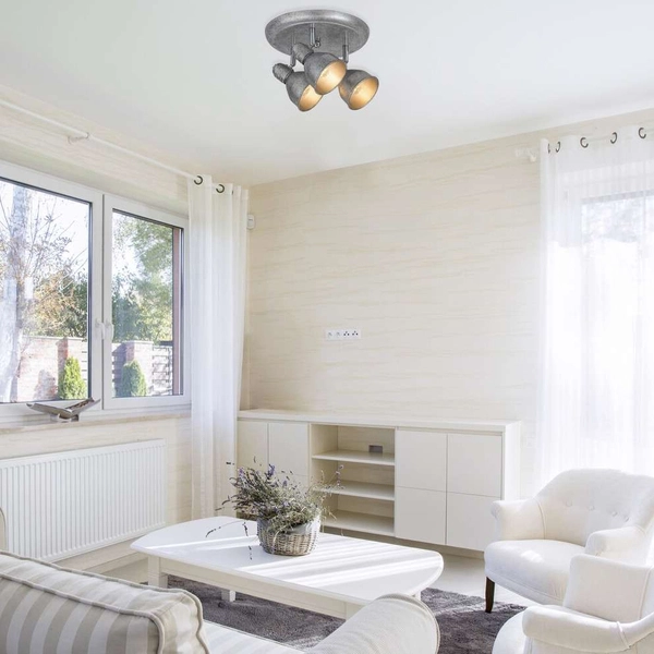 Regulowana LAMPA sufitowa THELMA 5388 Rabalux metalowa OPRAWA reflektorki antyczne srebro