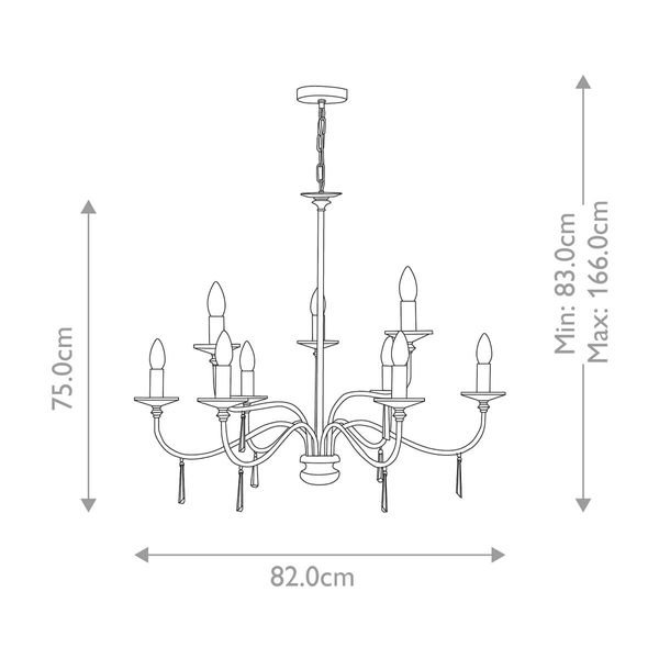 Wisząca lampa świecznikowa Finsbury Park FP9-POL-NICKEL Elstead nikiel