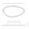 Minimalistyczna sufitowa lampa 23207 LED 29W 3000K do kuchni złoty