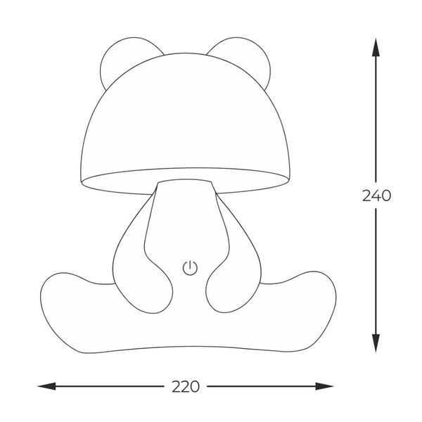 Nocna lampka dziecięca KDR-6303-PK LED 3W 4000K MIŚ animals różowa biała