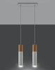 Wisząca LAMPA skandynawska SL.0629 metalowa OPRAWA hygge ZWIS tuby drewniane białe