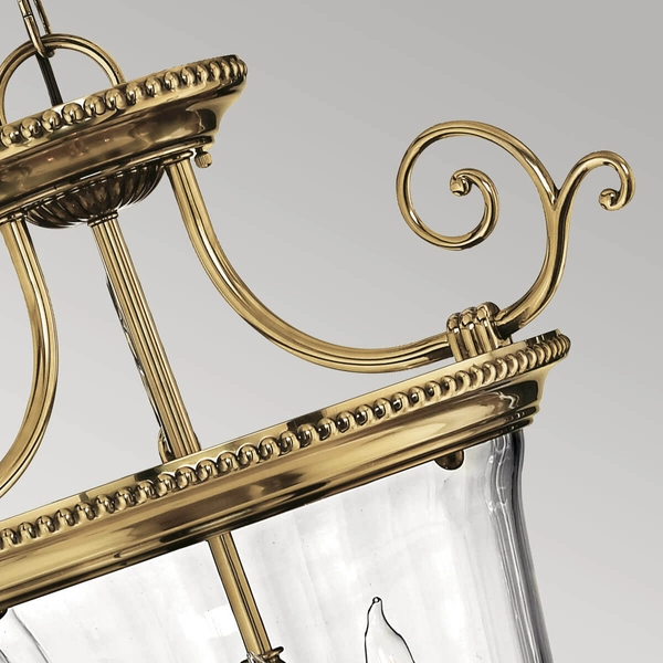 Wisząca lampa szklana Cambridge HK-CAMBRIDGE-P-S Hinkley mosiądz