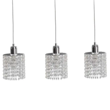 LAMPA wisząca KET538 metalowa OPRAWA glamour ZWIS na listwie chrom srebrny