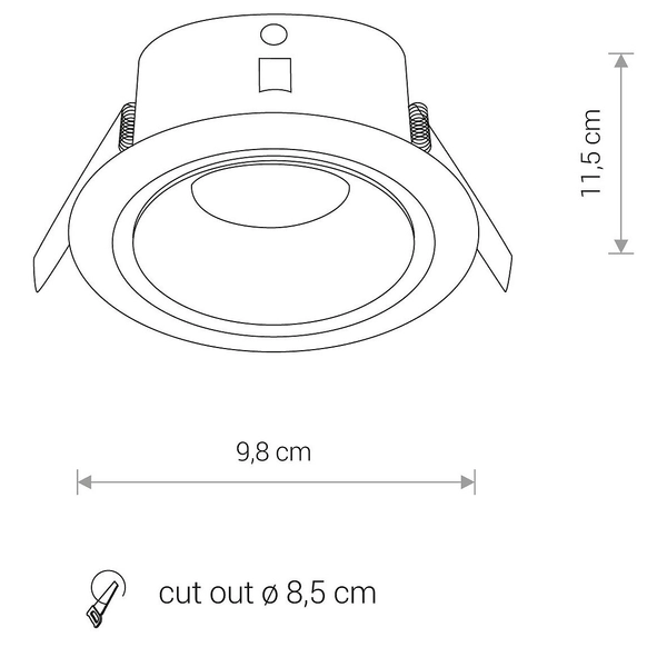 Punktowa lampa do zabudowy Foxtrot 8373 podtynkowe oczko białe
