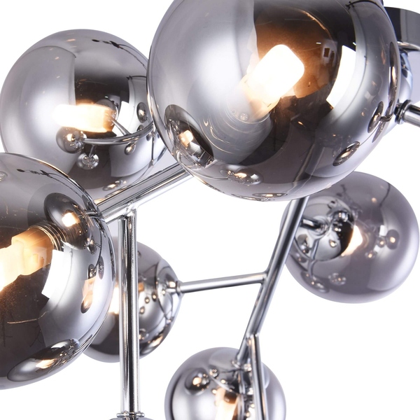 LAMPA sufitowa DALLAS MOD545PL-12CH Maytoni metalowa OPRAWA modernistyczny plafon molekuły chrom przydymione